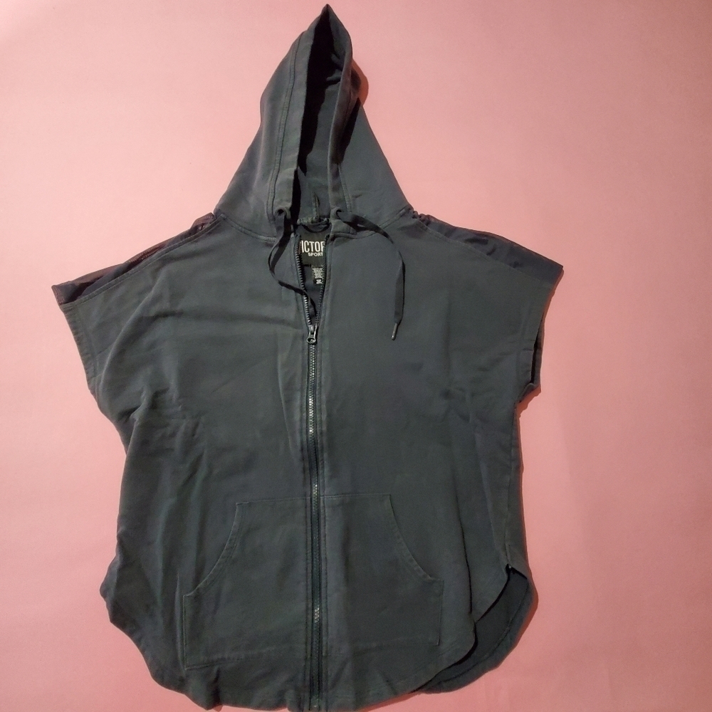 Victoria Sport Mesh Sleeveless Zip Up Hoodie